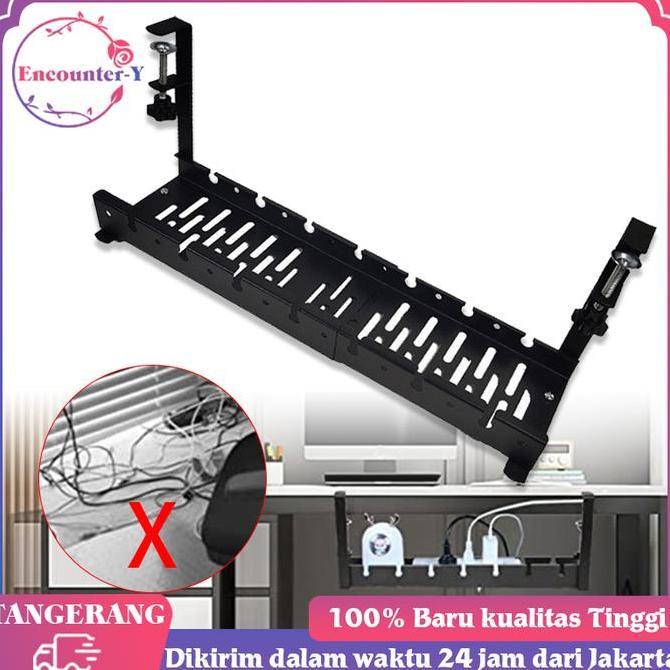 HATSUD Cable Organizer Meja | Cable Management Under Desk | Rak Kabel Management Stainless Steel