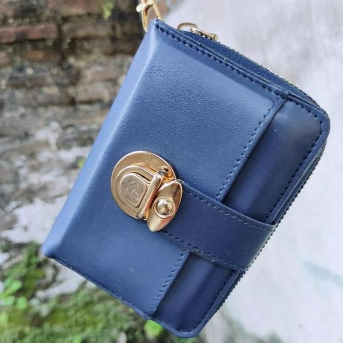 Shebag- Dompet Lipat Nita Llet Card Gesper 12 X 9 Bahan Cci Imitasi Ukuran 12X9 Cm Slot Kartu Ktp Si