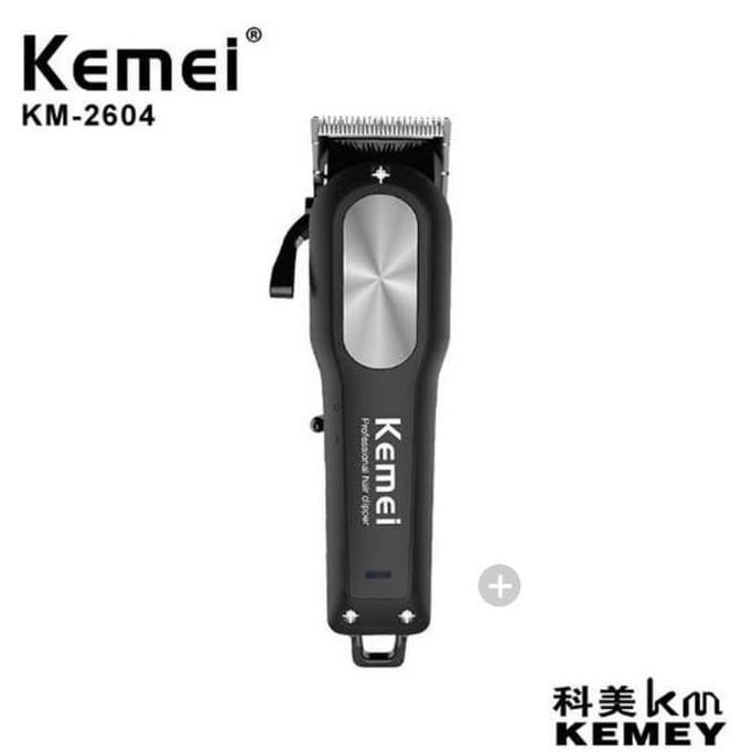 Kemei 2604 Alat Cukur Rambut Listrik Kemei 2604 Hitam Tanpa Kabel Km-2604 Rechargeable Clipper Mesin