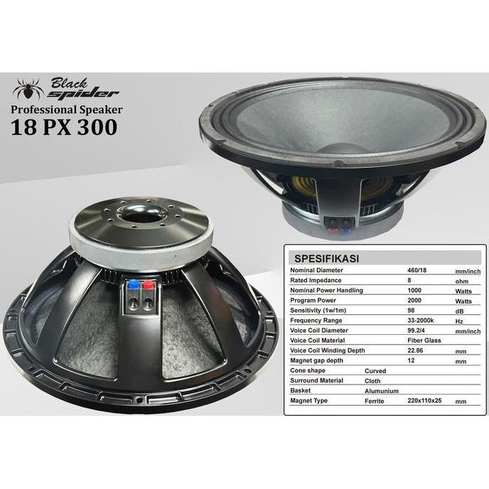 BS 18 PX 300 Speaker Komponen Black Spider
