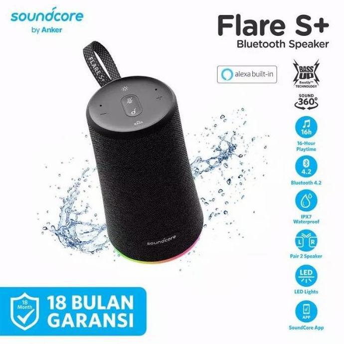 Anker SoundCore Flare S+ A3163 Speaker Bluetooth Portable gransi resmi