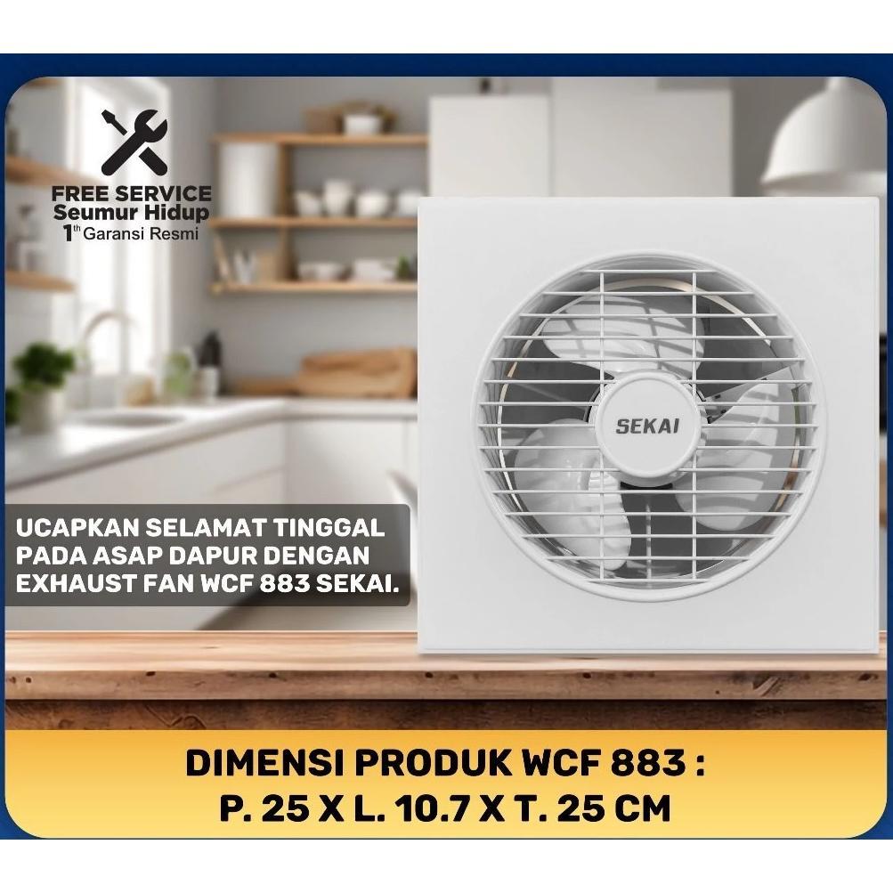 big promo sekai exhaust fan dinding / plafon / kaca - kipas angin hexos 6 inch / 8 inch - wcf683 / w