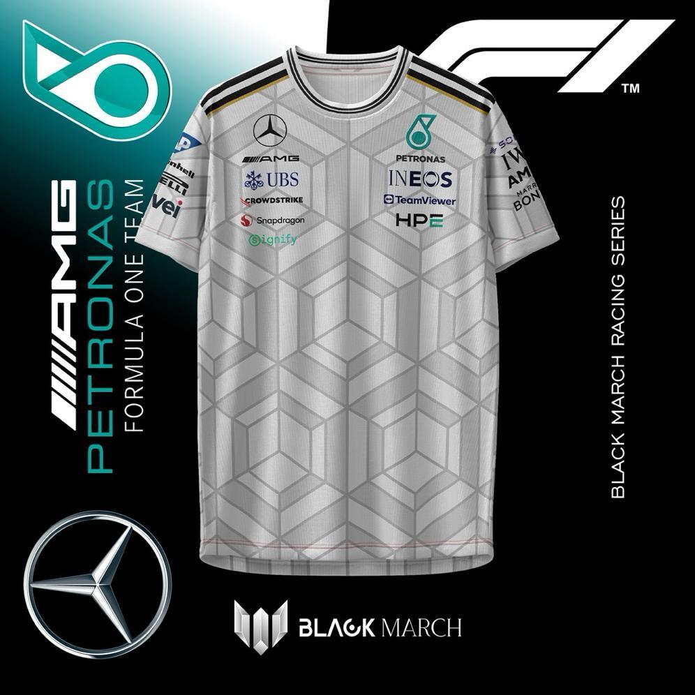 BLACKMARCH MERCEDES PUTIH - JERSEY MERCEDES AMG PETRONAS F1 2026 PUTIH