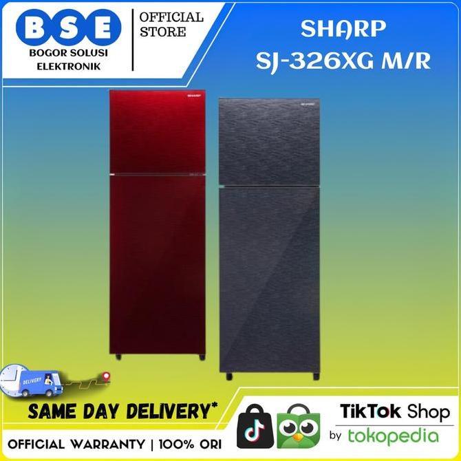 (Best) SHARP KULKAS 2 PINTU | SJ326 | SJ-326XGMR | SJ-326XGMS | KULKAS SHARP