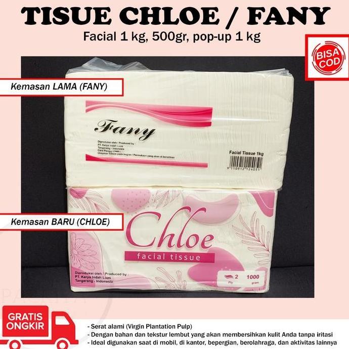 Naggio- Tisu Facial Fanny 1000 Gram Tissue Tissu Jah Muka Lembut 1 Kg