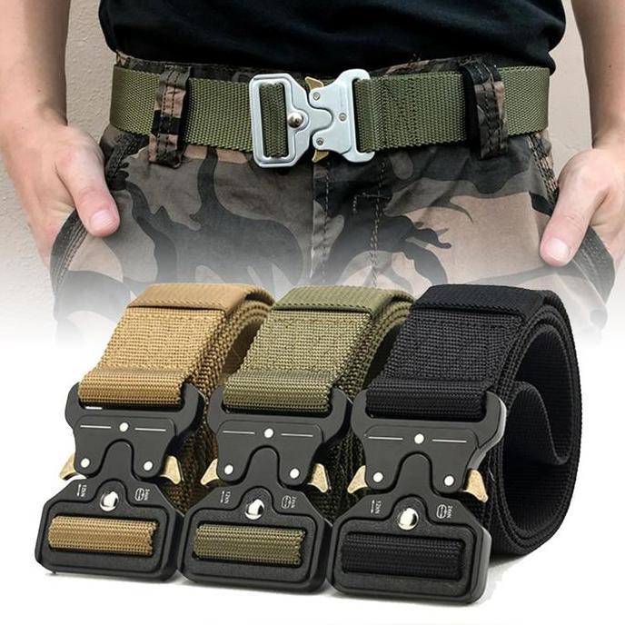 Men- Sabuk Gesper Tactical Canvas Military Belt Tali Ikat Pinggang Kanvas Militer 125Cm Tersedia Rna