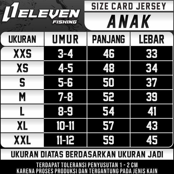 ELEVEN FISHING Baju Kaos Jersey Mancing Printing Custom Nama Bisa Satuan 084