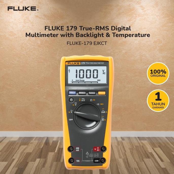 FLUKE 179 True-RMS Digital Multimeter with Backlight & Temperature - FLUKE-179 EJKCT