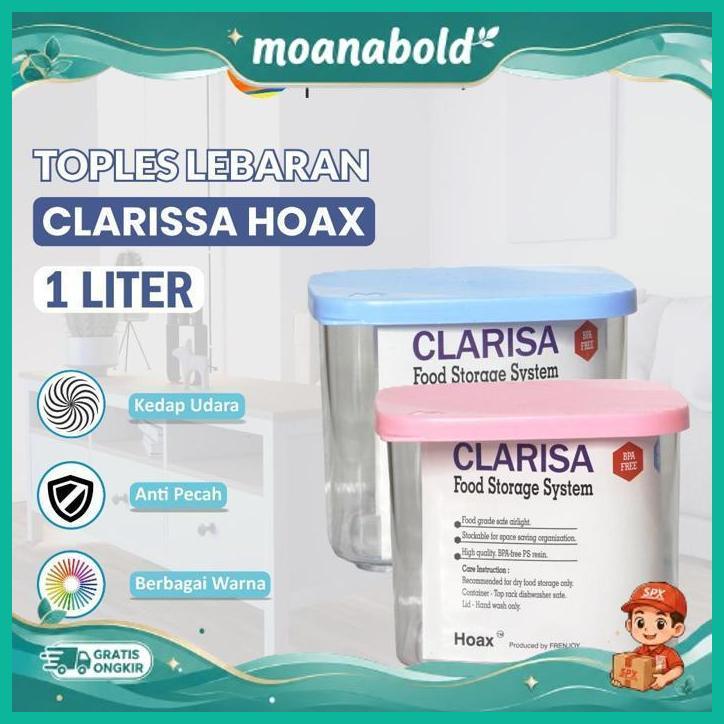 Toples Kue  Kerupuk Lebaran Plastik /Toples Serbaguna/Toples Clarissa / Frenjoy 1 Liter Big Sale