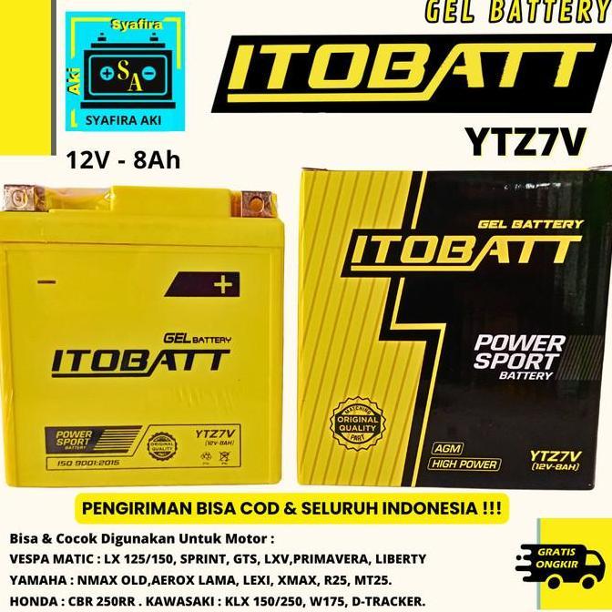 AKI MOTOR NMAX OLD, AEROX OLD, LEXI YTZ7V ITOBATT GELL 8AH