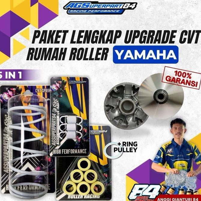 AGS06 PAKET KIRIAN LENGKAP RUMAH LOLLER COSTUM MATIC YAMAHA Upgrade CVT & Ring Pully 5 in 1 Garansi 