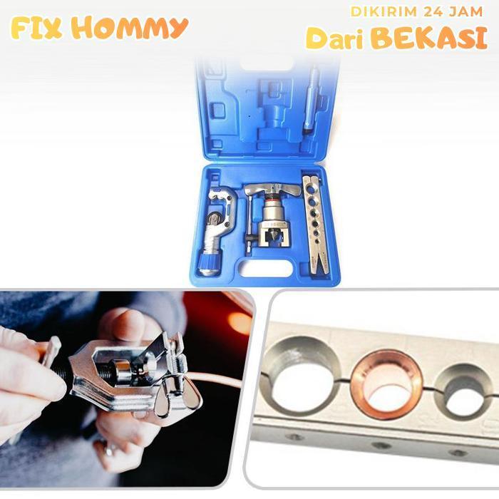 FXMY Flaring Tool Set 45 Kit Alat Manual Flar Swaging Tool Ac 3/16-3/4 Inch Tipe Eksentrik Bagus