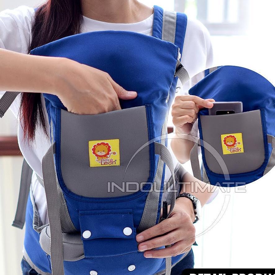 5In1 Gendongan Bayi Hipseat Baby Leon Depan Multifungsi + Topi (0-3 Tahun) Anti Capek Kanguru By-60 
