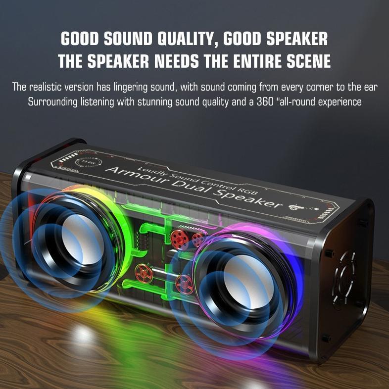 BIG SALE speaker bluetooth subwoofer meriam baja kecil transparan audio portabel nirkabel 13w mecha 