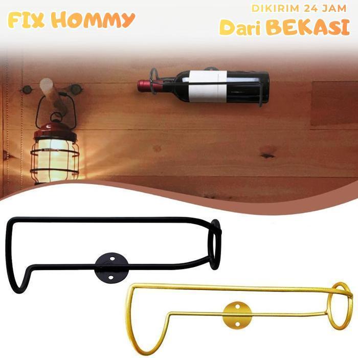 FXMY Rak Wine Dinding Emas Rak Botol Wine Dinding Bottle Wine Wall Holder Rak Dinding Botol Wine Res