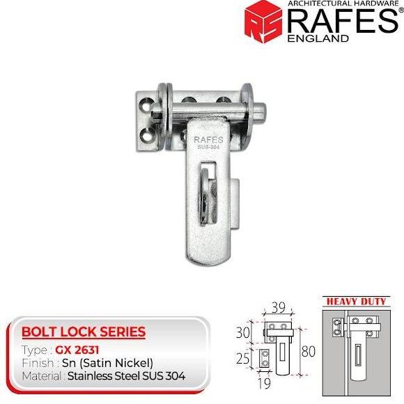 Grendel Gembok Rafes / Overval Gembok Stainless Steel 304
