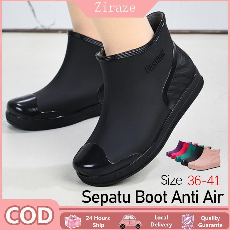 CUCI GUDANG Sepatu Boot Fashion Anti Air Anti Slip / Sepatu Boots Jelly Pendek Wanita
