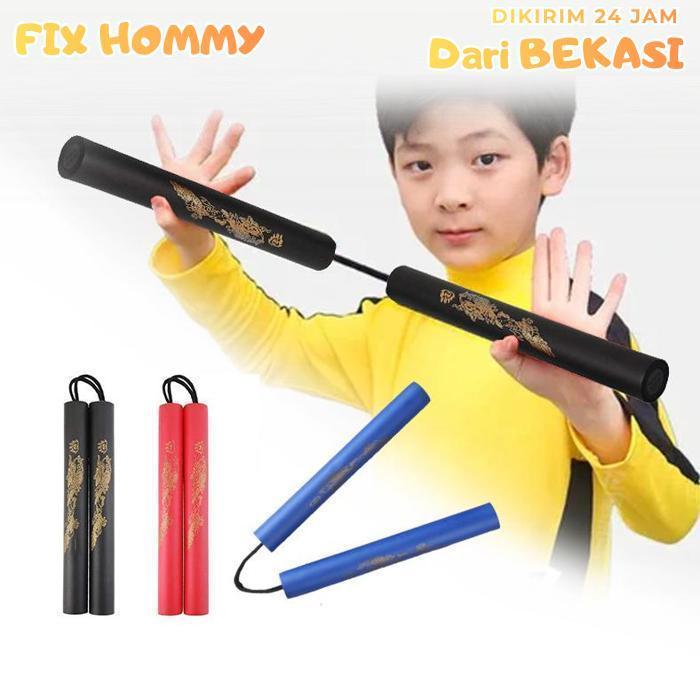 FXMY Dauble Nunchaku Busa Untuk Latihan Dengan Tali Paracord Nunchaku Foam