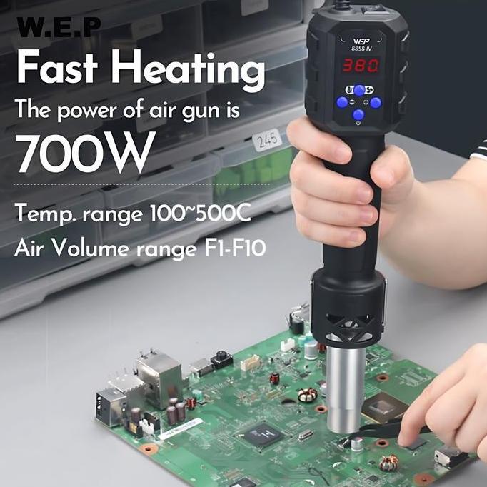 Wep 8858-Iv Blower Uap Portable Hot Air Gun 700W Led Digital For Bga Welding Repair Tools