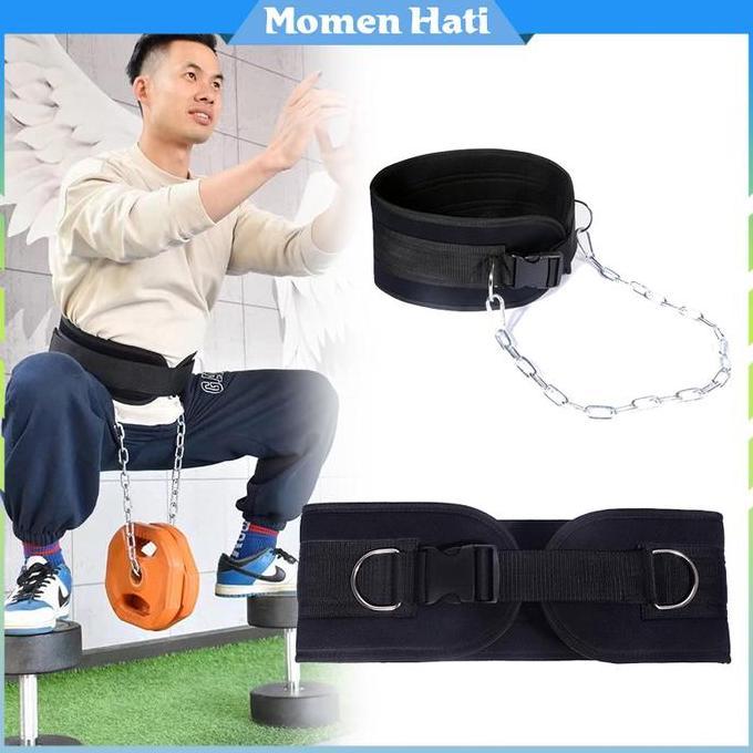 Kualitas Pull Up Belt Gym Sertakan rantai besi Sabuk Beban Pull Up