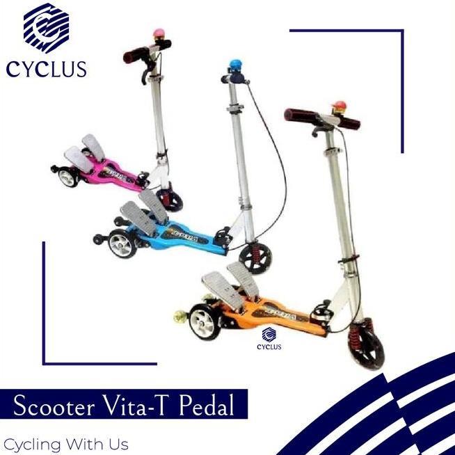 Skuter Injak Scooter Injak Vitat Scooter Anak Dual Pedal O