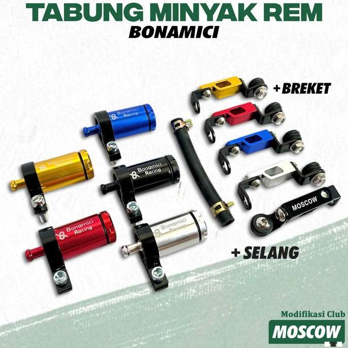 TABUNG MINYAK REM bonamici + BREKET TABUNG UNIVERSAL MATIC BEBEK KOPLING YAMAHA HONDA KAWASAKI BEAT 