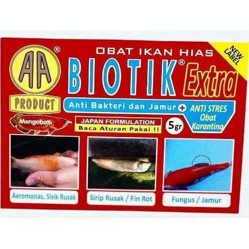 OBAT IKAN AA BIOTIK EXTRA ANTI BAKTERI &AMP; JAMUR + ANTI STRESS
