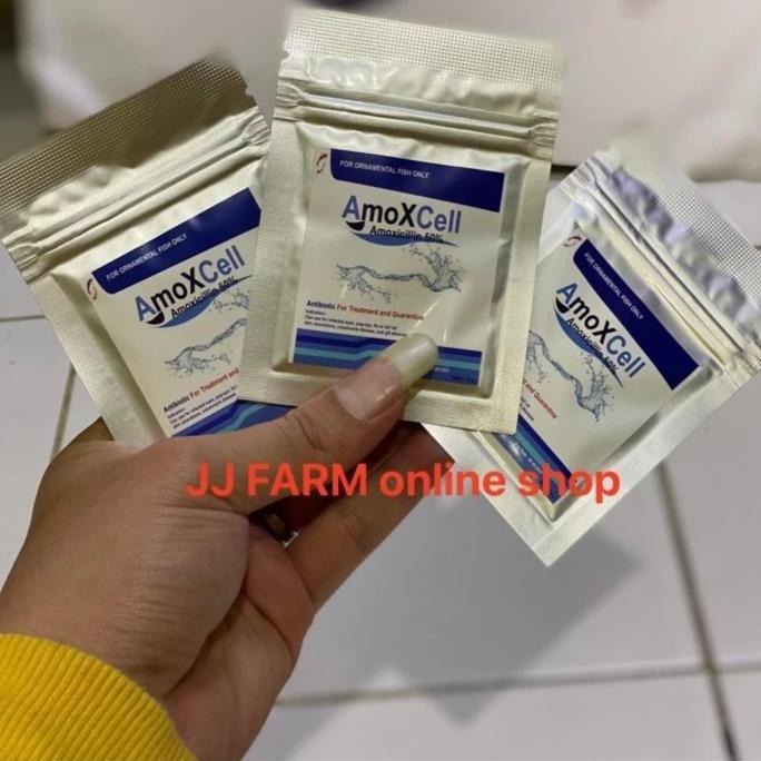 AMOXCELL AMOXCEL 10GRAM OBAT IKAN ANTIBIOTIK JAMUR KUTU GATAL WS KOI