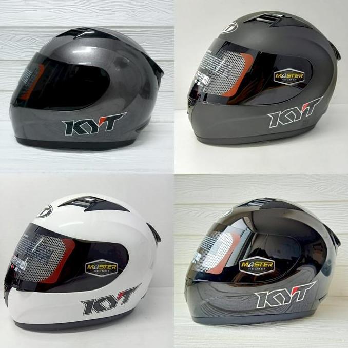Comet- Kyt R10 Solid Black Doff Black White Gunmate Kyt R-10 Black Doff Smoke Visor Kyt