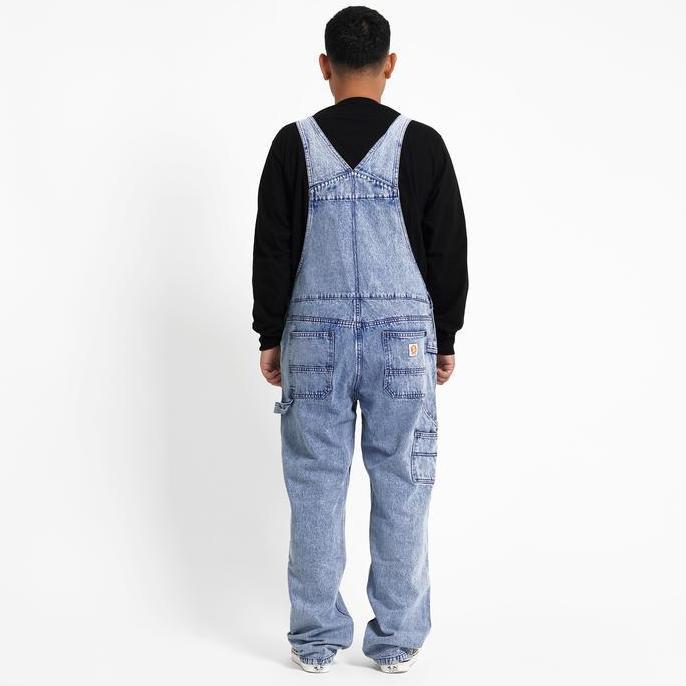 Colzon- Superego - Overall Carpenter Double Knee Denim Loose Straht Snow Lht Blue Ova01A