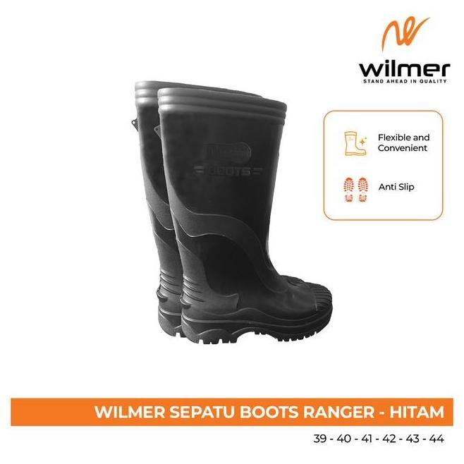 Wilmer Sepatu Boot Ranger Hitam Sepatu Boot Hitam