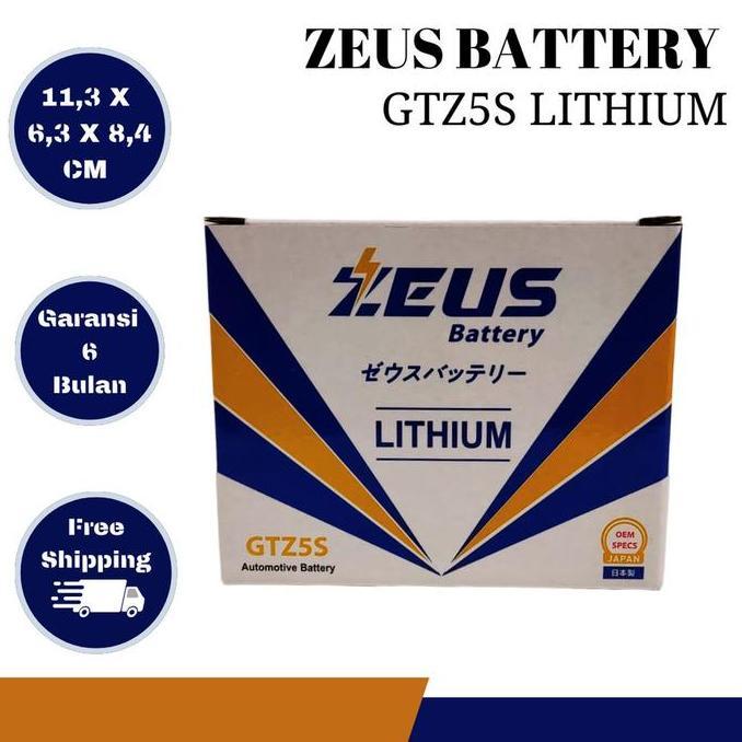 Zeus Aki Aki Motor Lithium ION Starter GTZ5S Original Garansi Zeus