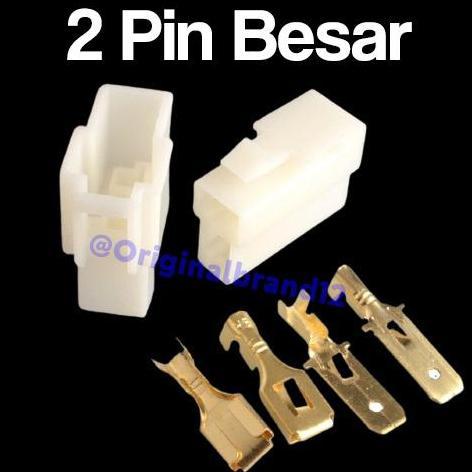 Promo Socket 2 Pin Besar + Skun / Soket Motor / Konektor /Kabel Motor Cod