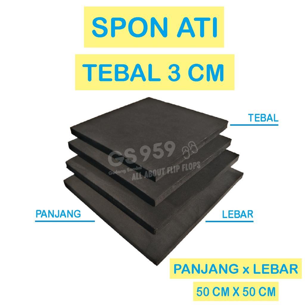 Spon Ati / Busa Ati / Spon Eva Tebal 3 Cm Warna Hitam Bentuk Persegi