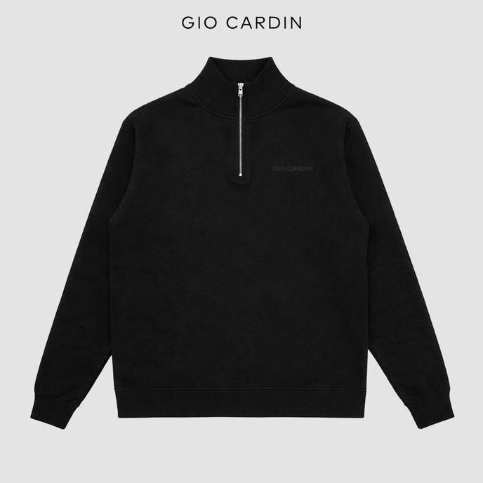 GIO CARDIN - GIO CARDIN - Baju Pria Kelvin Quarter Zip Sweater Knit Black