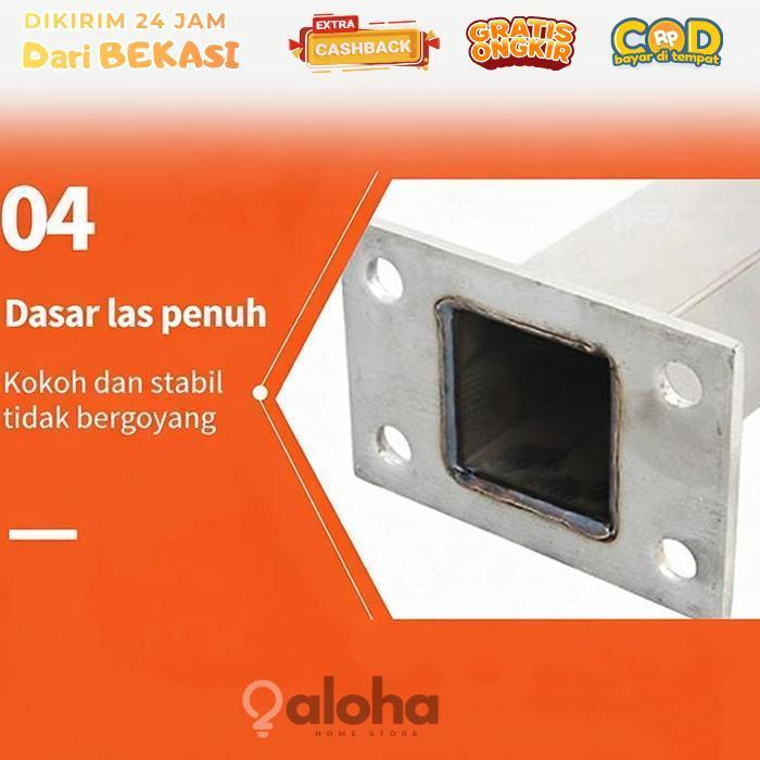 ALHM - 85cm Railing Tangga Kaca Hollow SUS 304 Railing Tangga Stainless Kaca Minimalis Tiang
