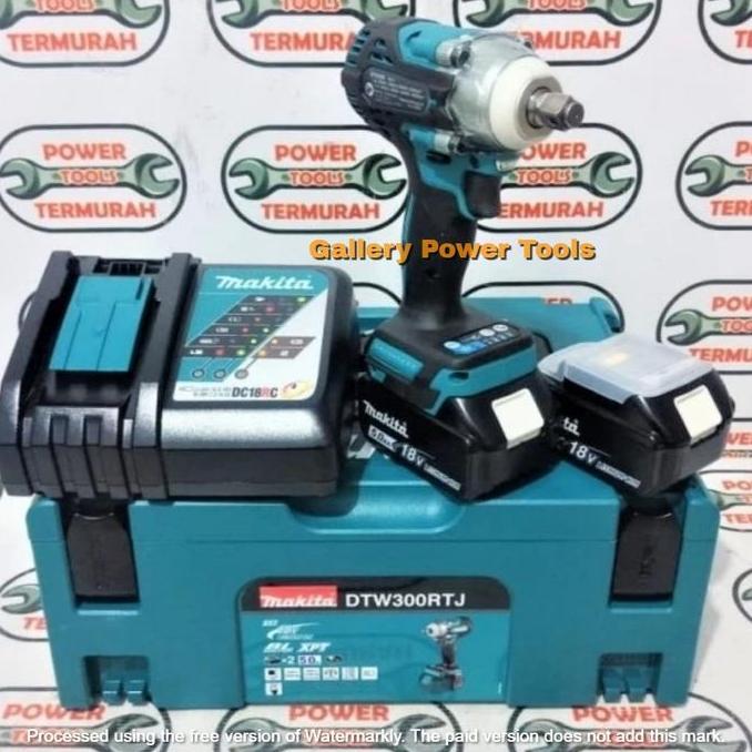 FYP MESIN IMPACT WRENCH CORDLESS DTW 300 RTJ MAKITA DTW300RTJ ORIGINAL *