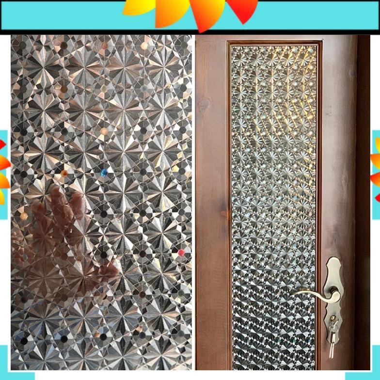 Sticker Stiker Kaca Hologram Diamond Sunblast Kaca Sticker Setiker Wallpaper Pintu Jendela Kaca Buat