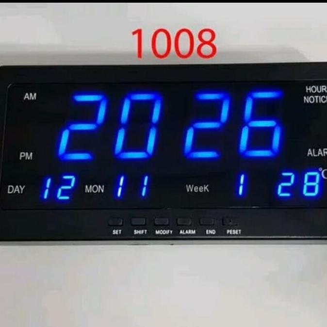 Promo Jam Meja / Dinding Digital Type 1008 Persamaan Cx2158 Hijau Atau Biru