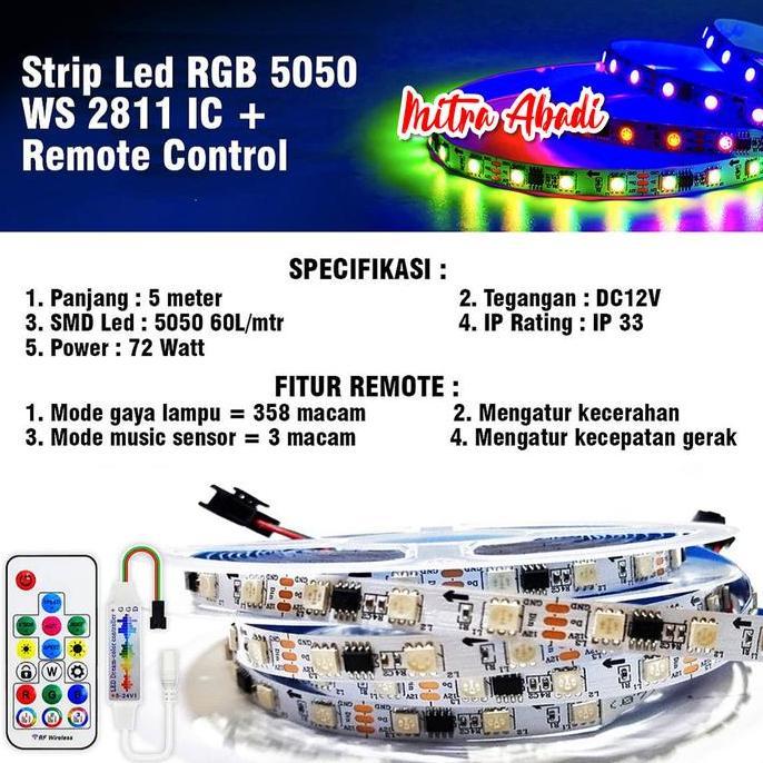 LedStripRgb5050Ws2811/Ws2811/2811Ic Indoor+Remote Control