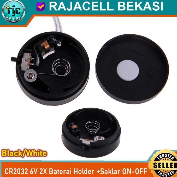 Baterai Holder 2X Cr2032 6V Battery Case Model Bulat +Saklar On Off