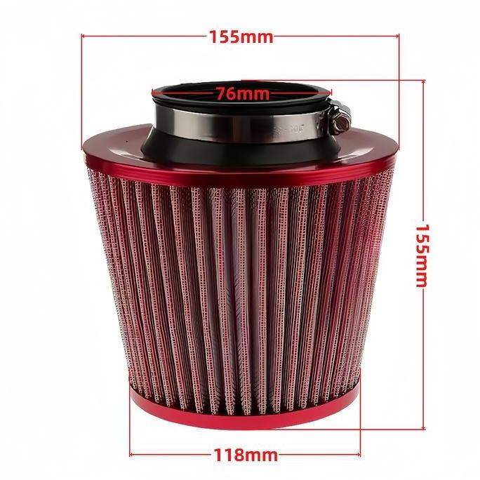 76mm Filter Udara Mobil Universal Open Air Filter Universal OPEN FILTER