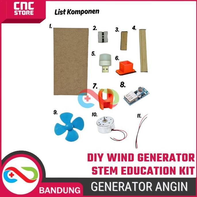 DIY Generator Angin Mini Kit Pembangkit Listrik Tenaga Angin Mainan Edukasi untuk Belajar & Proyek