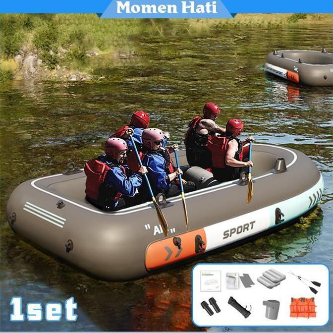 QUANXI Perahu Karet Untuk Mancing Perahu Sekoci Perahu Karet Rafting 4 Orang
