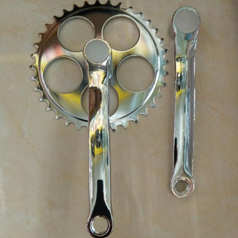 Crank Silver & Hitam Crank Single Commuter Minion Mtb Dll