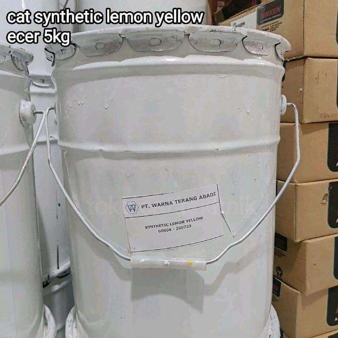 Cat Synthetic Lemon Yellow Ecer 5kg - Cat besi dan kayu - Cat Minyak 5kg