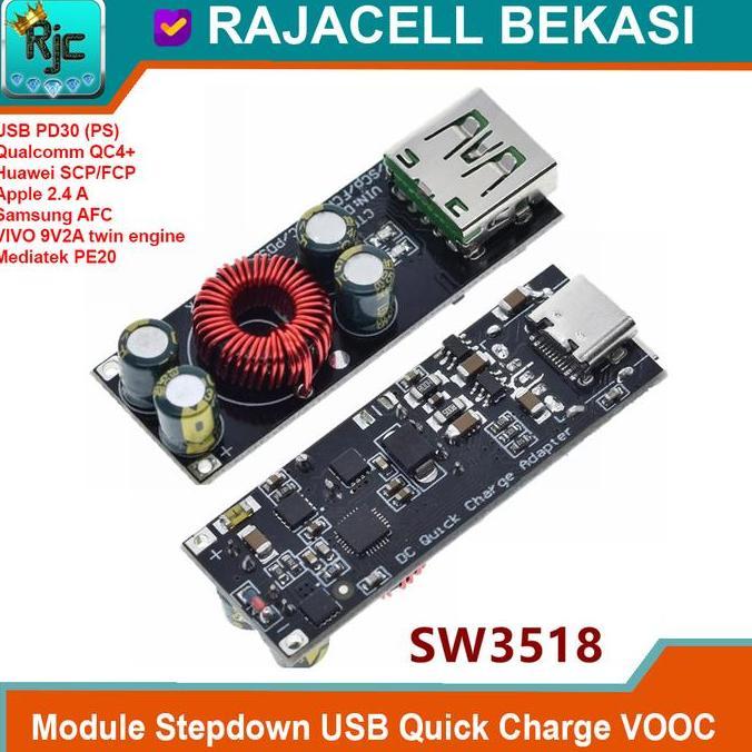 Sw3518 Module Buck Stepdown 6-35V To Usb Quick Charger Vooc Qc4.0 Pd