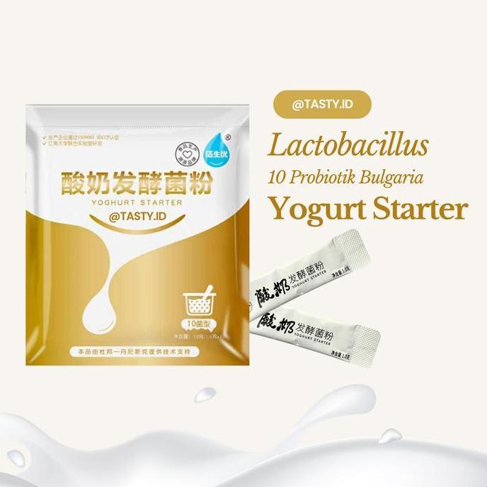 Leite - Yogurt Starter / Bibit Yogurt / Yogurt Culture / Biang Yogurt 10 Probiotik Bulgaria 1 Gram S