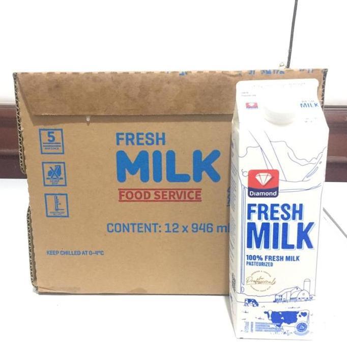 Leite - Susu Diamond Fresh Milk 12 Pcs | Susu Diamond Fresh Milk 1 Liter