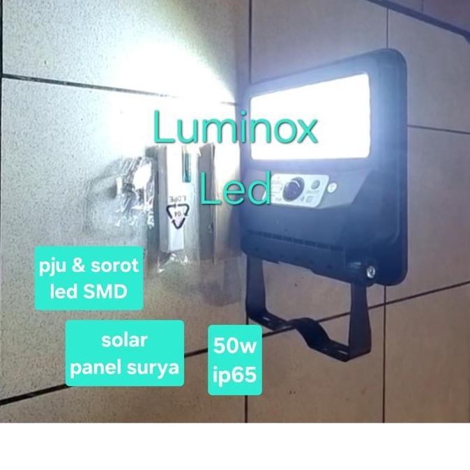pju les solar panel 50w 50 watt jalan led tenaga surya 50watt 50 w smd